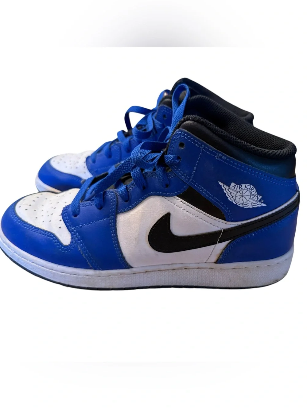 Nike Air Jordan 1 Royal Game  Kids Size 7 Mid-Top Sneakers in Blue, White, Black